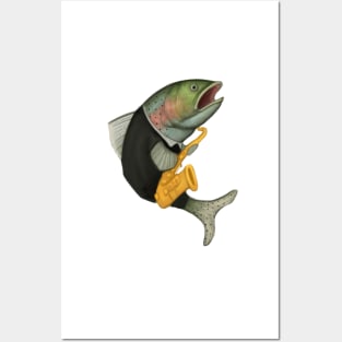 Rainbow Trout Saxophone Posters and Art